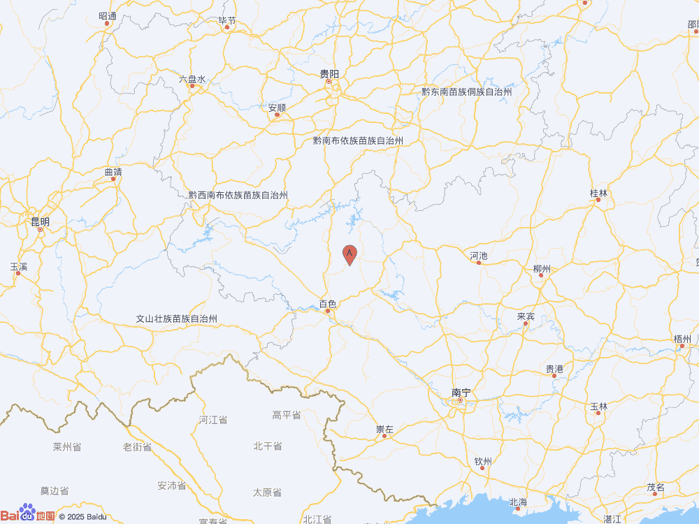 广西河池市凤山县（北纬24.50度，东经106.91度）发生4.1级地震